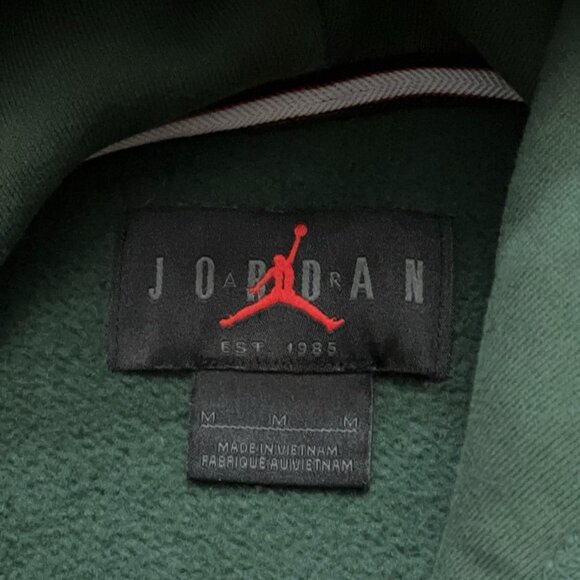 Nike Sweatshirt Mens Size M Air Jordan Essentials Fleece Pullover Hoodie Green - Picture 5 of 7